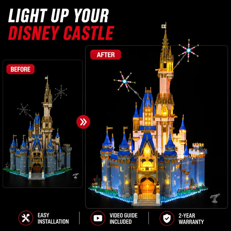 Light Kits For LEGO® Disney Castle 43222  | Remote + RGB Version