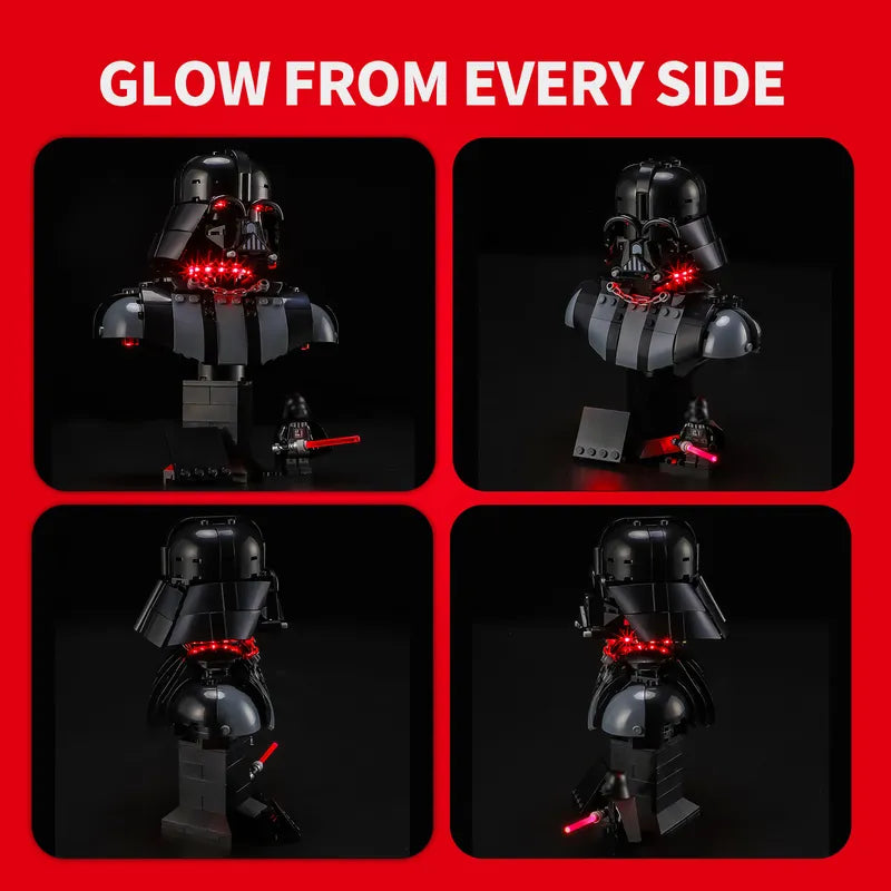 Light Kit for Darth Vader Bust 75439-Briksmax 2.0（Wave Sensor Control）