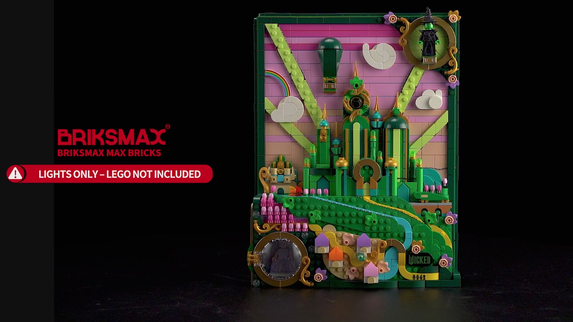 Light Kit For LEGO Wicked Emerald City Wall Art  #75685-Briksmax 2.0