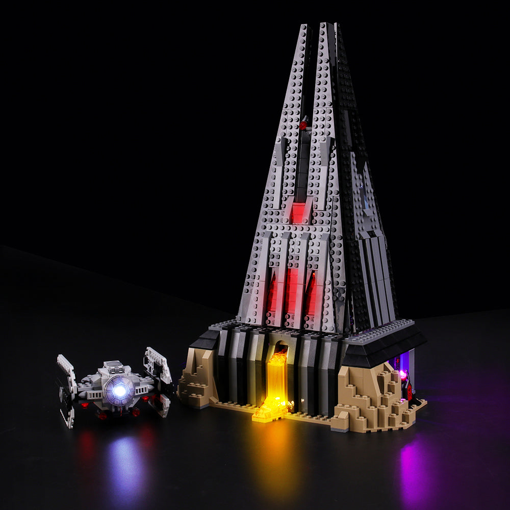lego darth vader castle with lights
