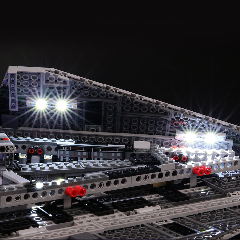 lego 75055 star destroyer with white led lights