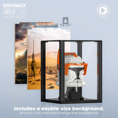 Briksmax-Vitrine für LEGO-Helme (Produktgewicht: 1,090 kg)