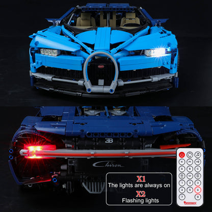 lighted Bugatti Chiron lego car with remote
