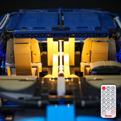 bugatti chiron lego technic with warm lights