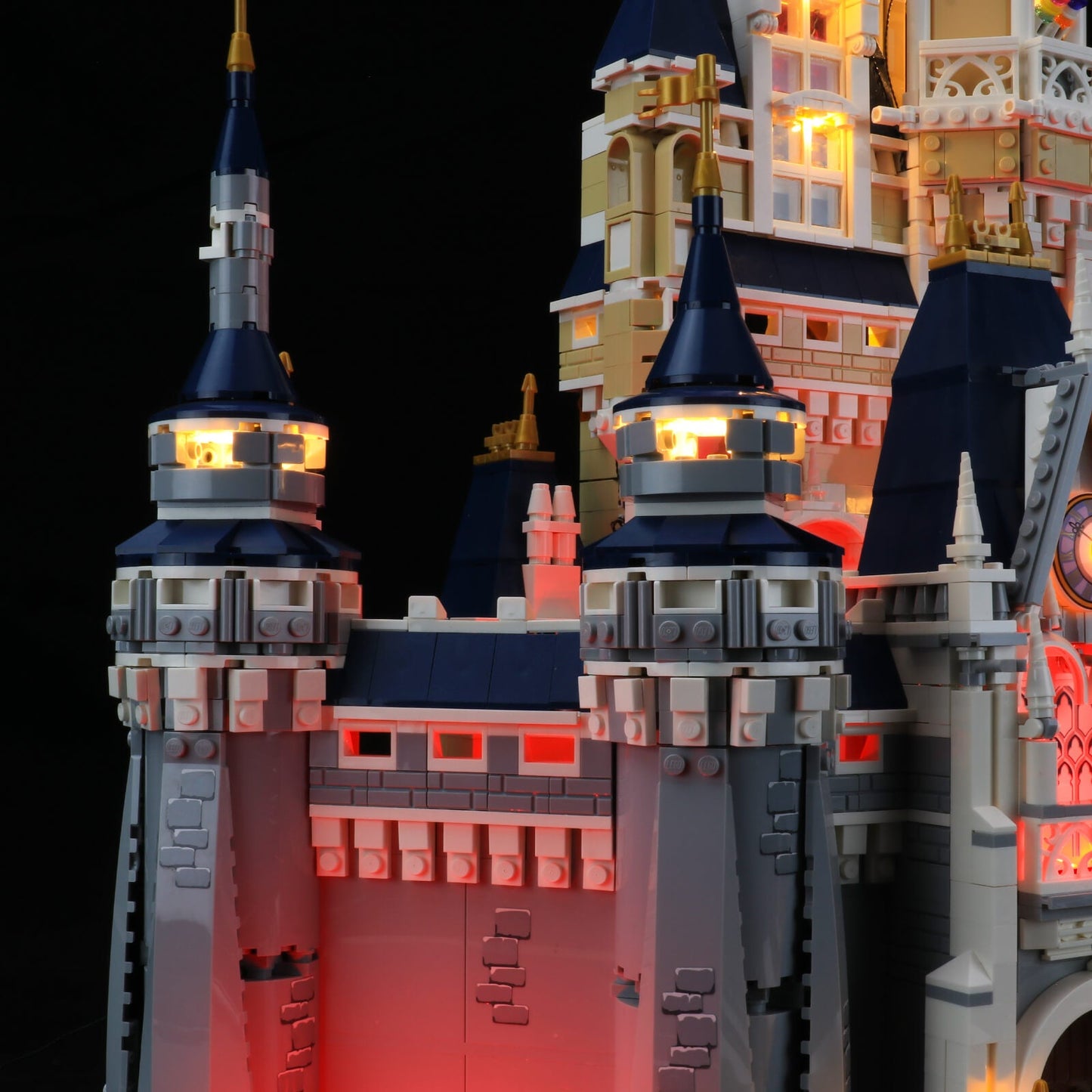 add red lights to lego the disney castle 71040