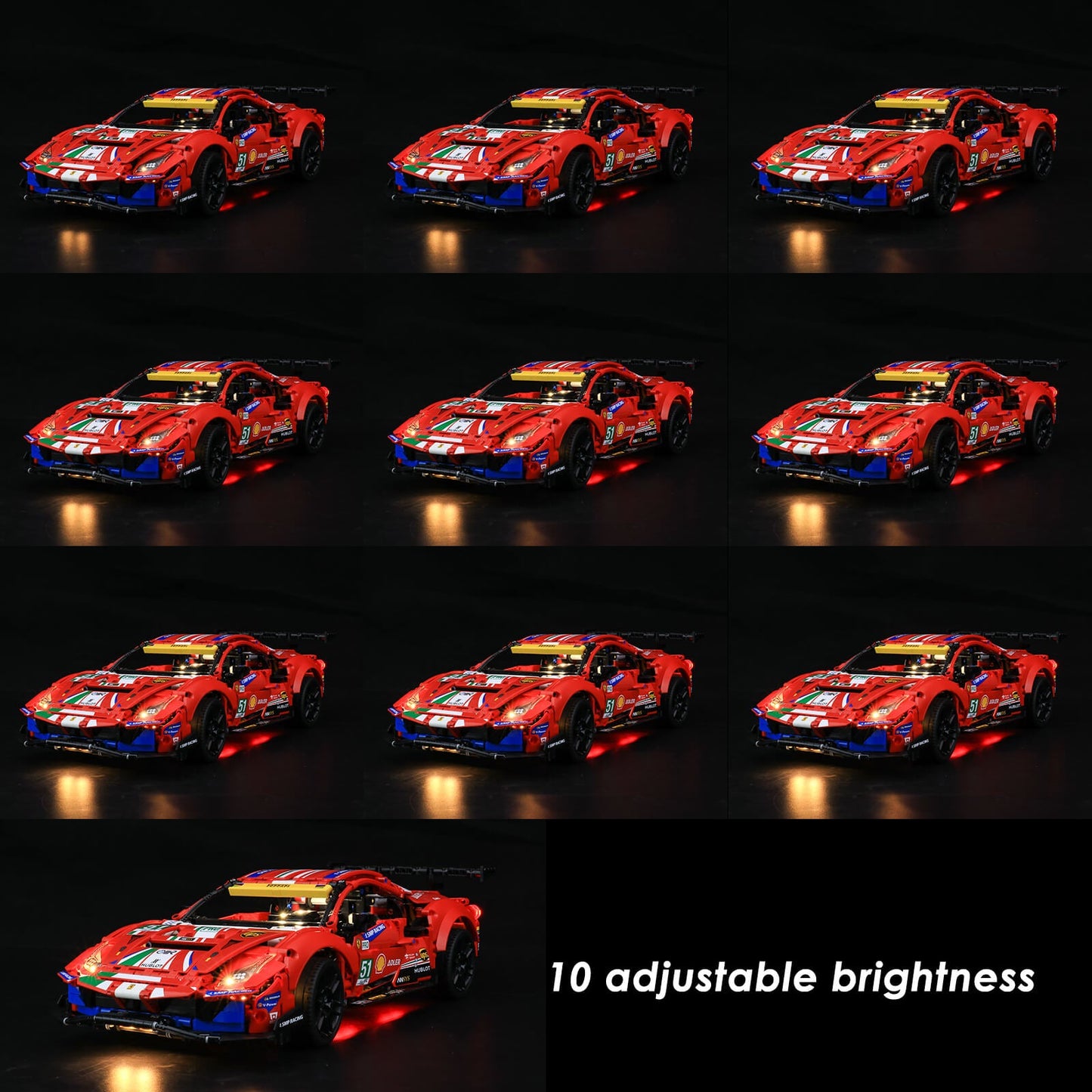 racing car model lego light kit