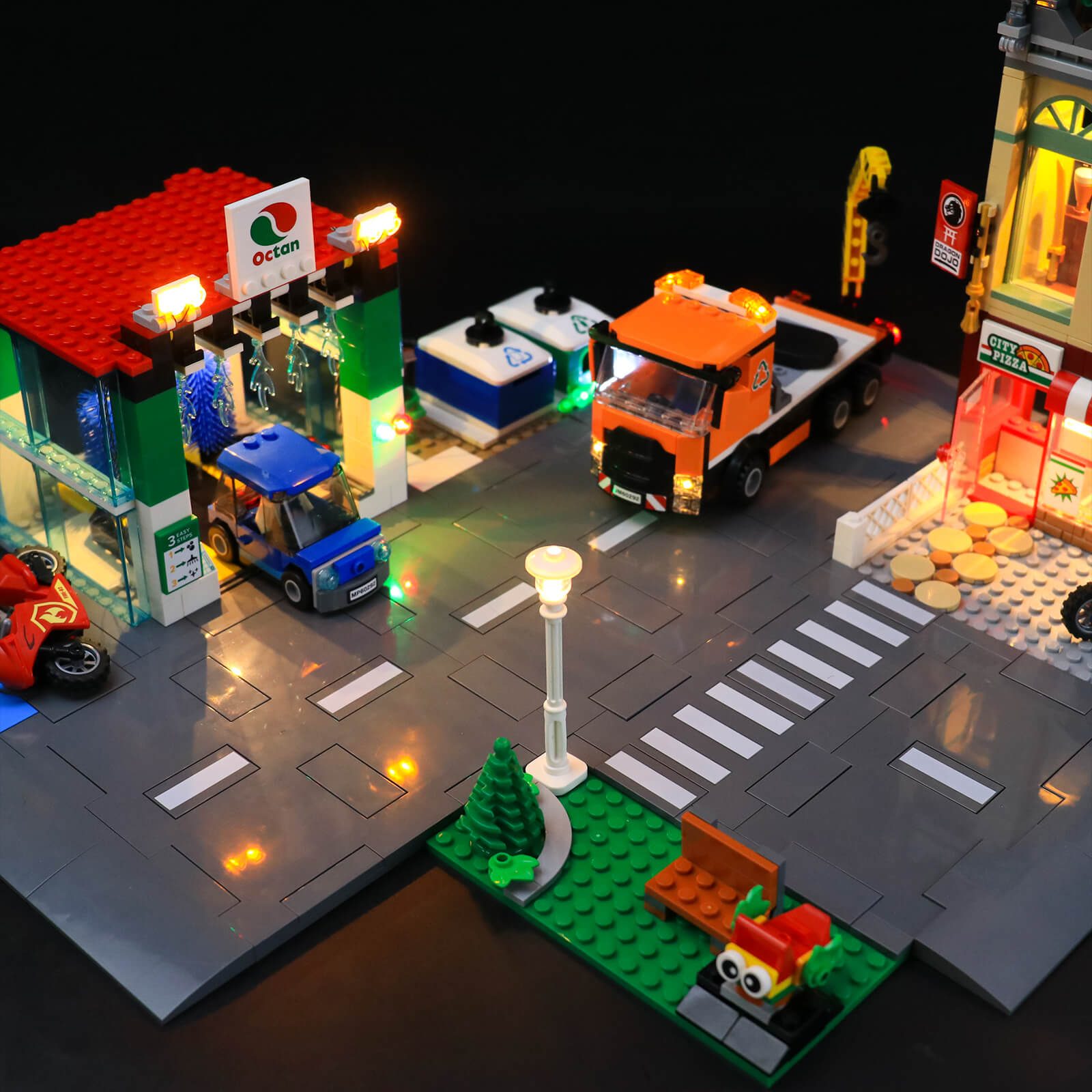 light up lego city town center 60292