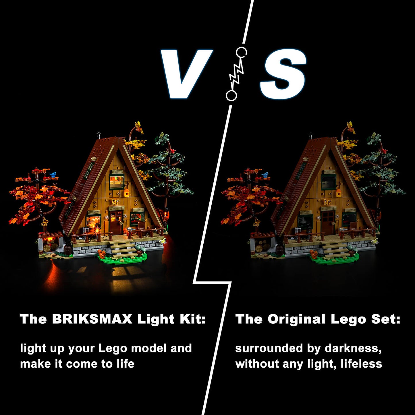 Lego A-Frame Cabin 21338 lighting schemes