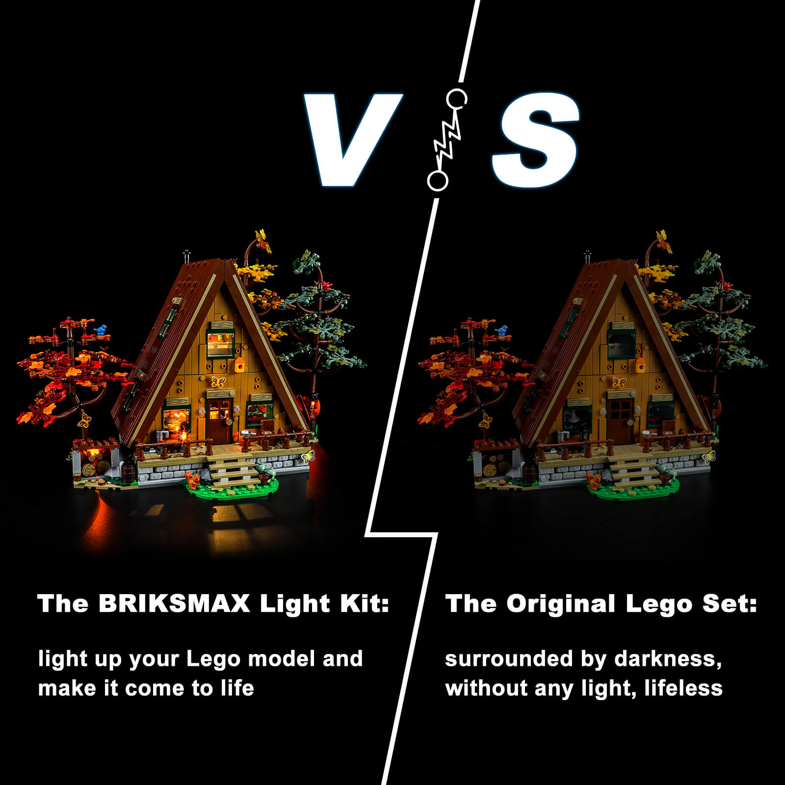 Lego A-Frame Cabin 21338 lighting schemes