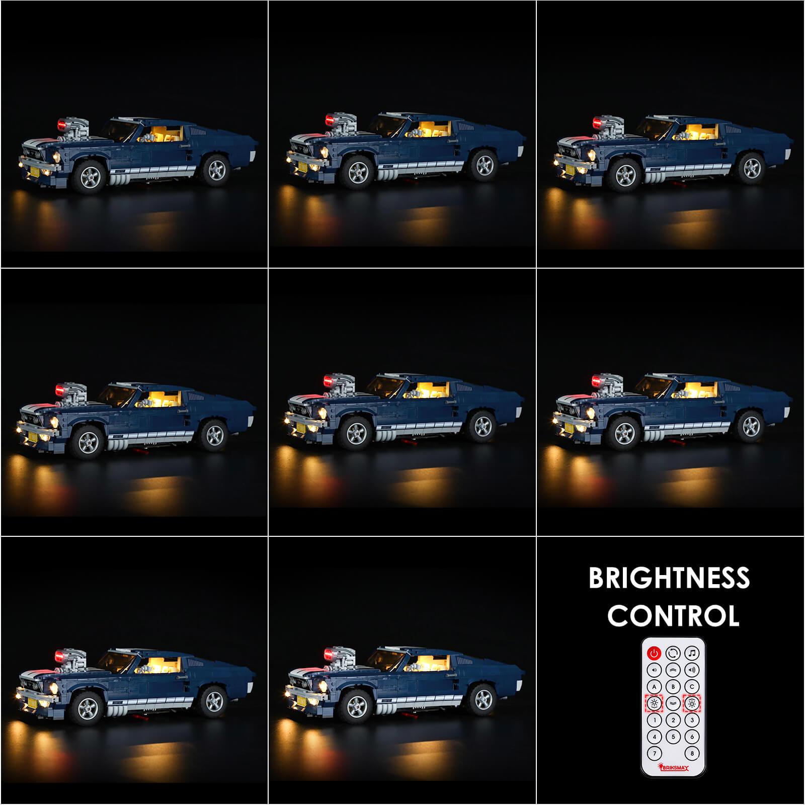 control the Lego Mustang lighting brightness