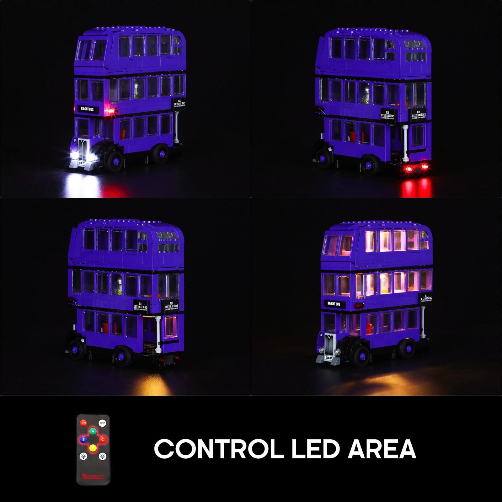 control led area of harry potter knight bus toy 
