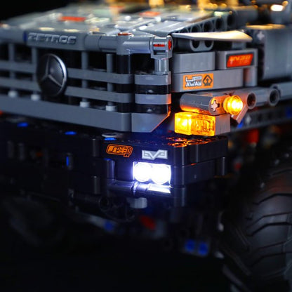 BRIKSMAX LED Lighting Kit for 4x4 Mercedes-Benz Zetros Trial Truck Compatible with 42129 Building Model, Light Set with Remote Control(Not Include The Building Set)