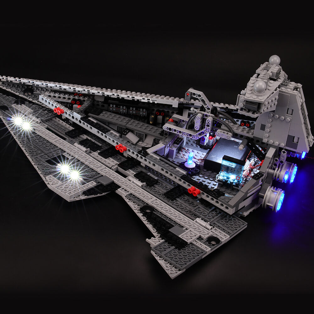 add led lights to lego star wars imperial star destroyer 75055