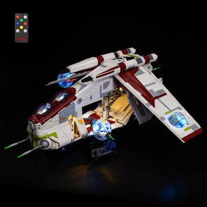 BRIKSMAX LED Lighting Kit for Republic Gunship Compatible with 75309 Building Model, Light Set with Remote Control(Not Include The Building Set)