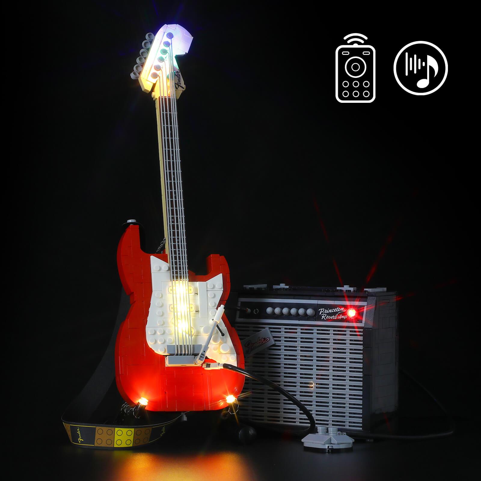 add lights to lego fender stratocaster kit