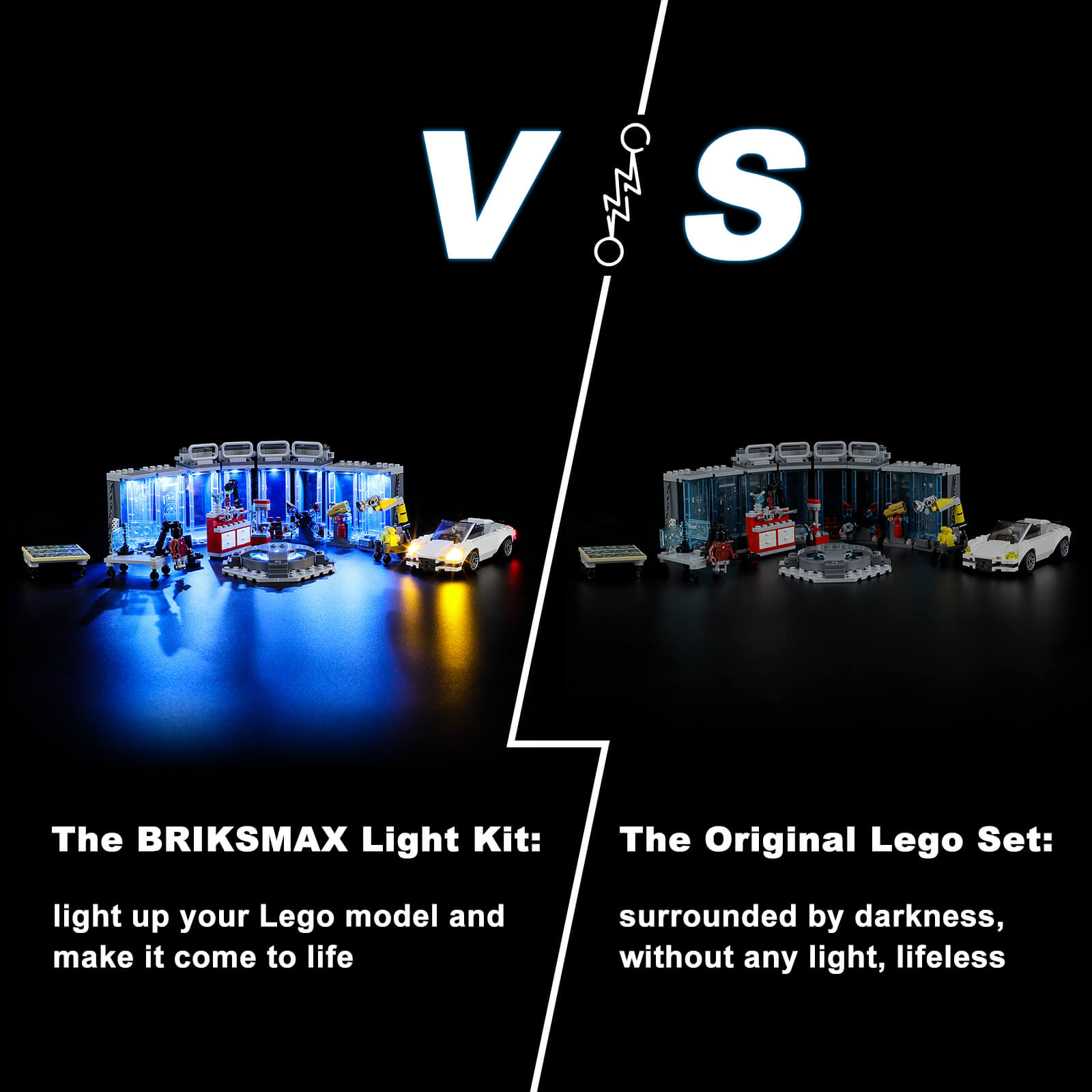 Lego Iron Man Armory 76216 night mode