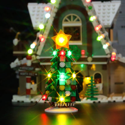 light up elf clubhouse lego set Christmas tree