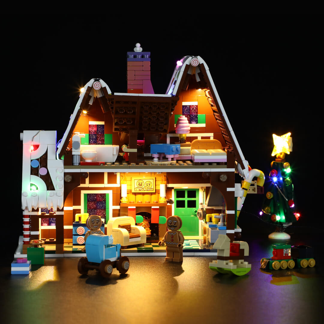 add led lights to gingerbread house 10267 lego set