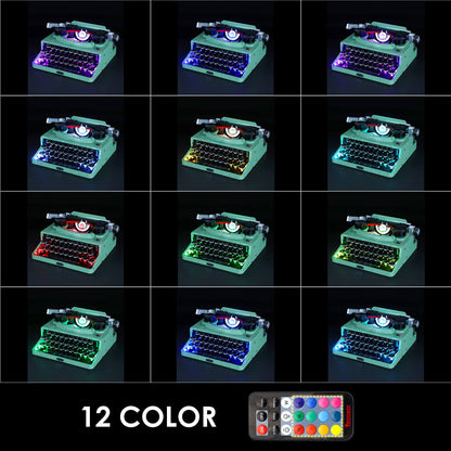 switch different lighting colors of lego ideas typewriter 21327