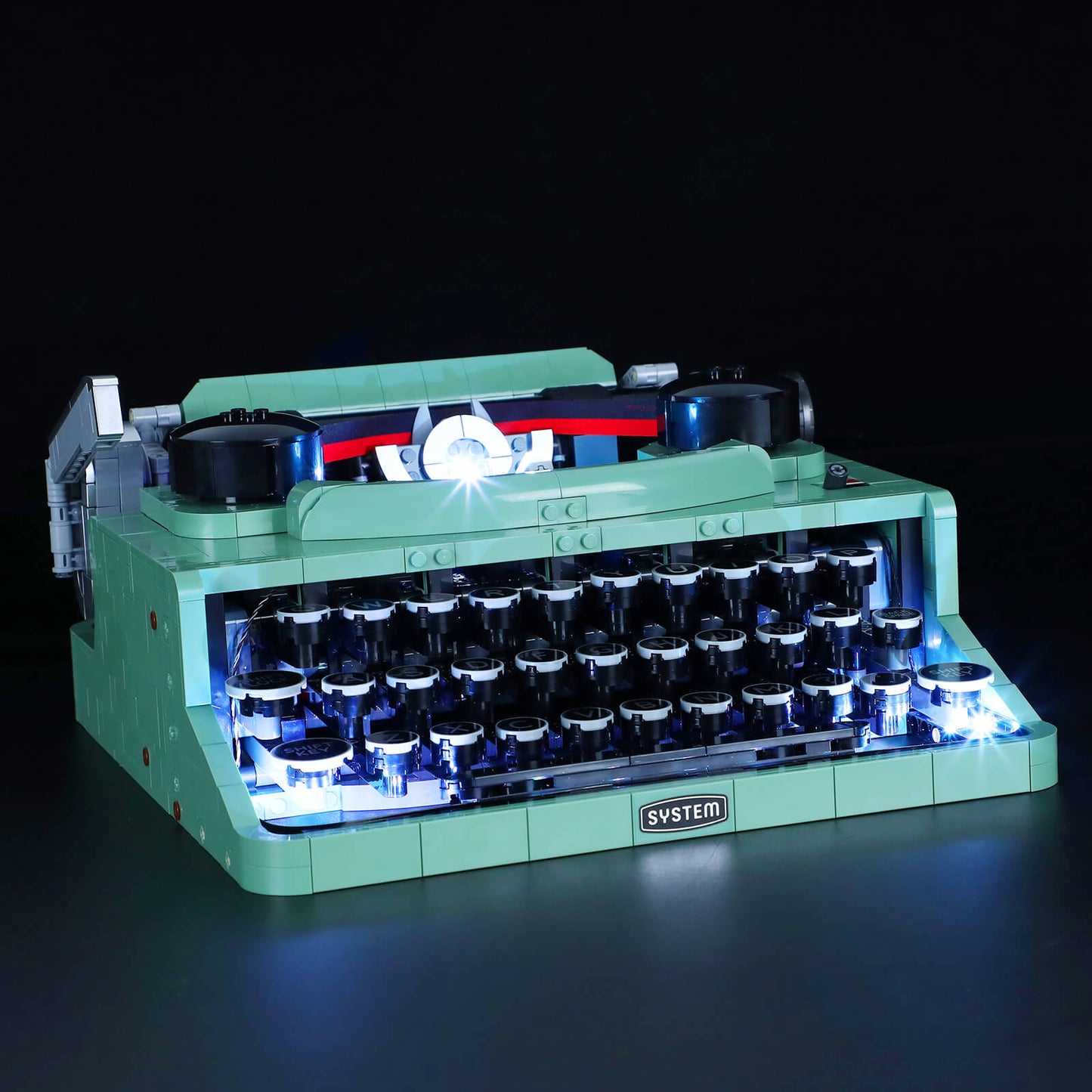 add led lights to lego ideas typewriter 21327
