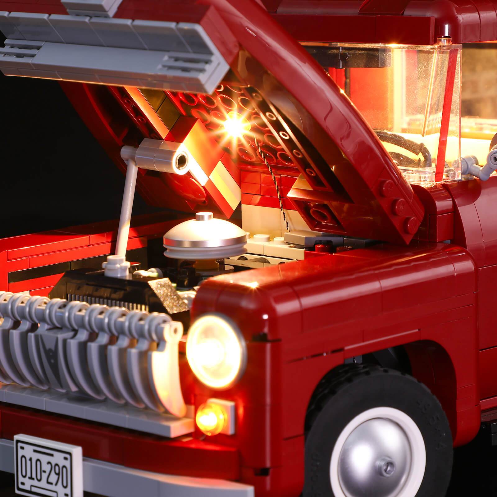 lego 1950s pickup truck engine