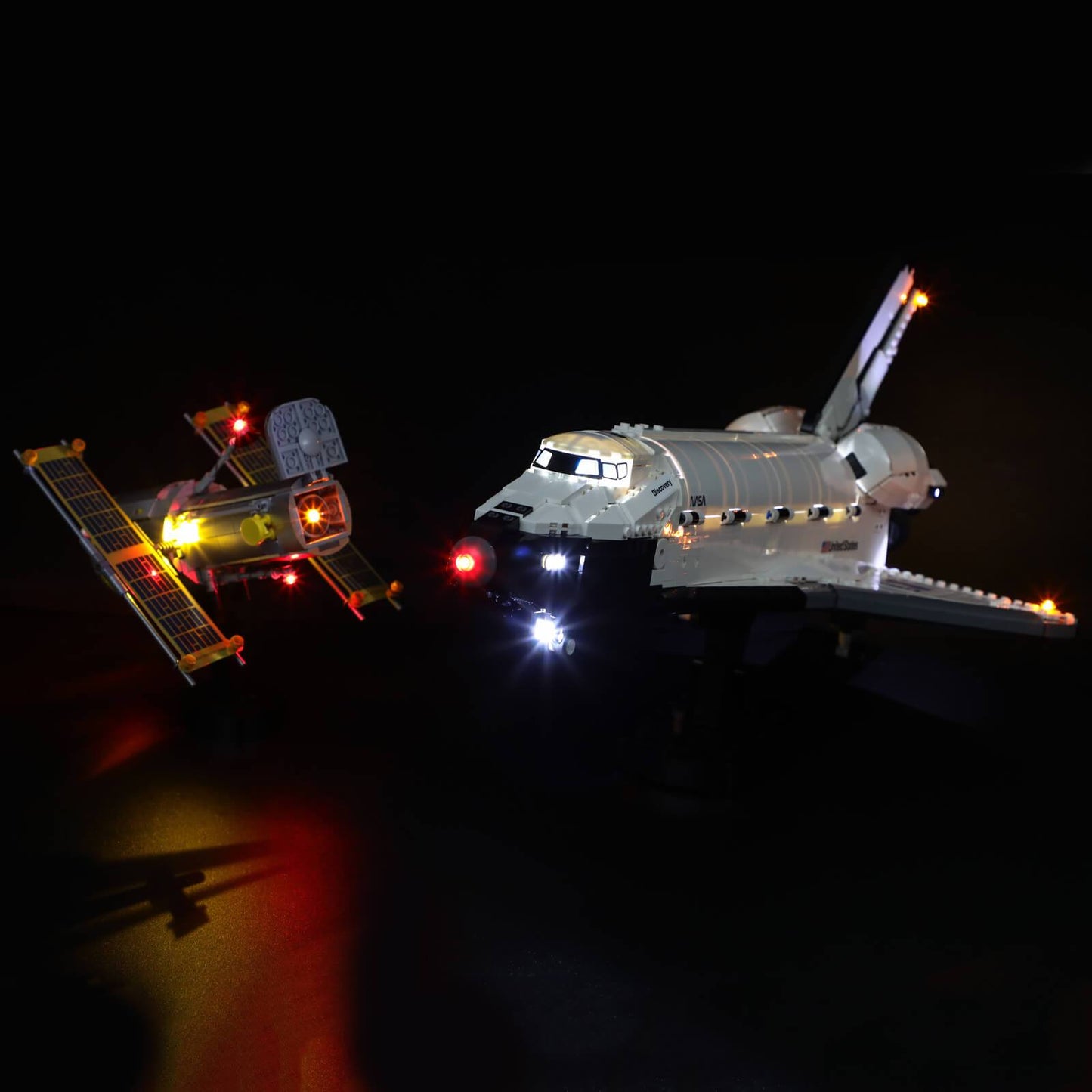 add lights to lego space shuttle discovery 