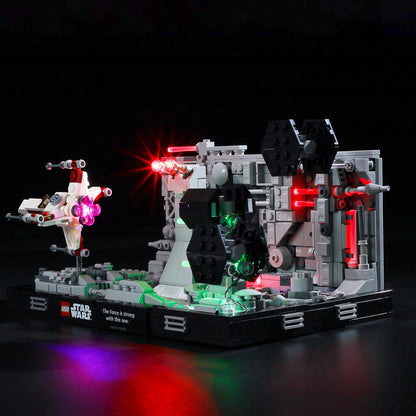 addl led lights to Lego 75329 Death Star Trench Run