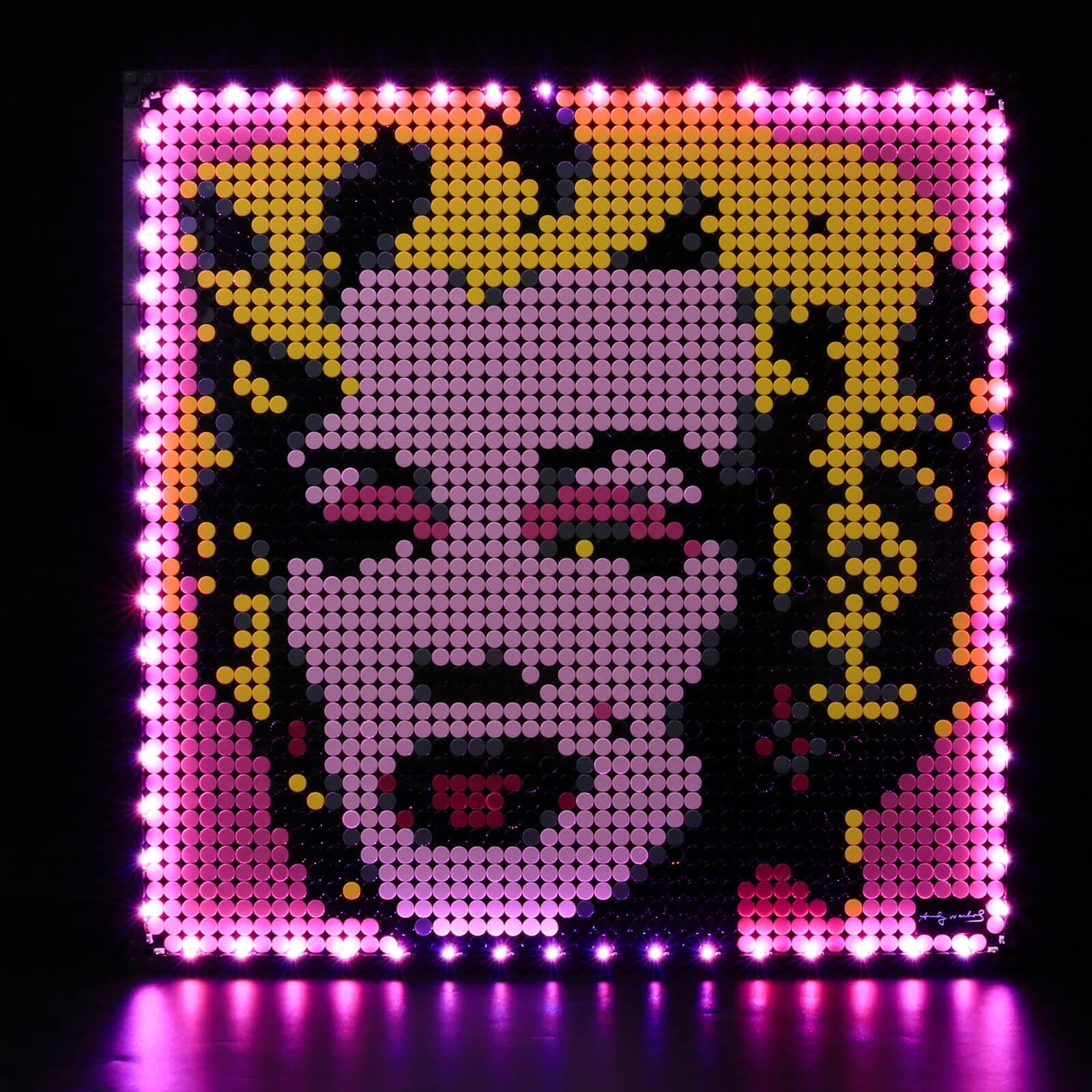 light up lego wall art