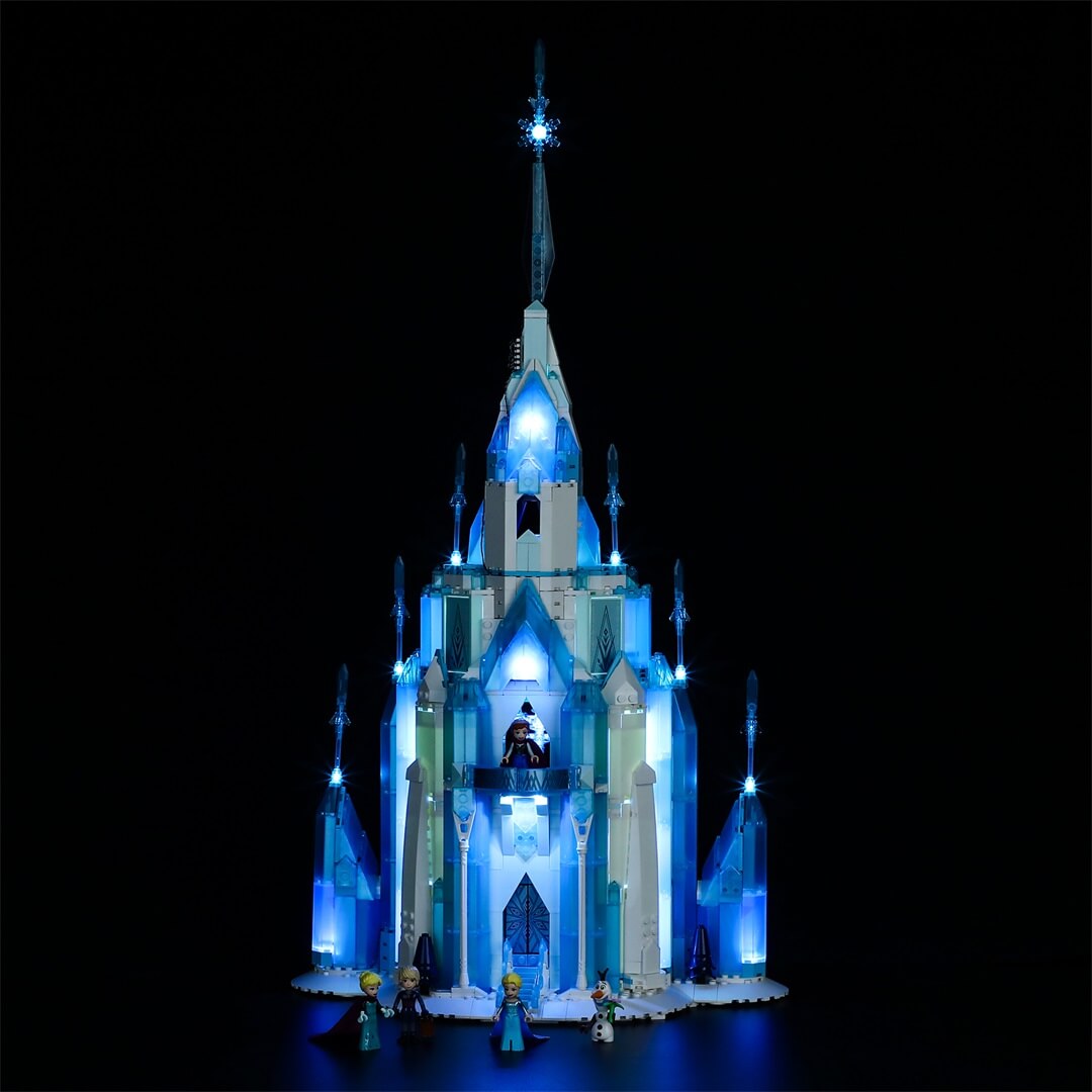 add blue lights to lego elsa castle