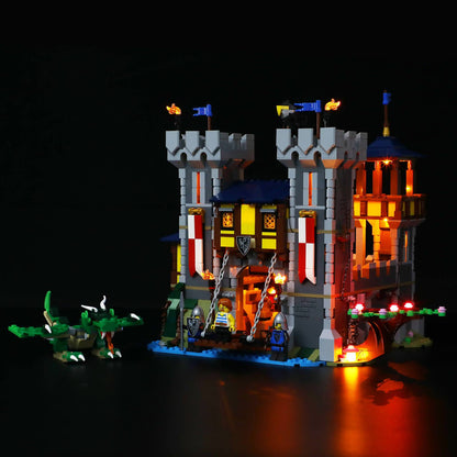 lego 31120 castle with warm light