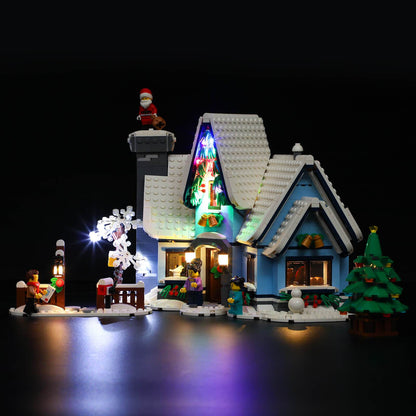 put lights in santa’s visit lego building set