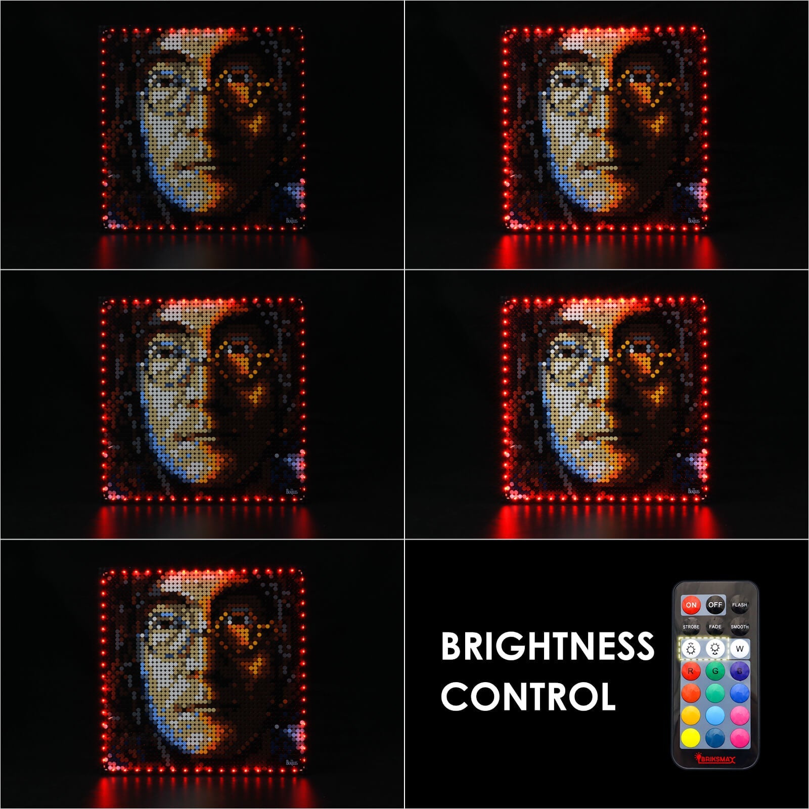 the beatles 31198 wall art lego lights